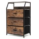 image 10 of COSTWAY 3-Drawer Storage Cabinet Dresser Organizer W/ Shelf Brown