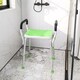 image 2 of HOMCOM Rust-Free Aluminium Bath Chair with Adjustable Height | Green | Green