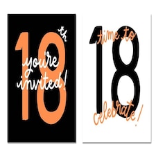 Pack of 10 18th Birthday Invitation Cards