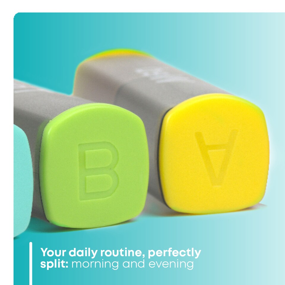 image 1 of Fineway Weekly Pill Organiser Morning/Evening with Storage Box - 7 Day Colour-Coded - Transparent
