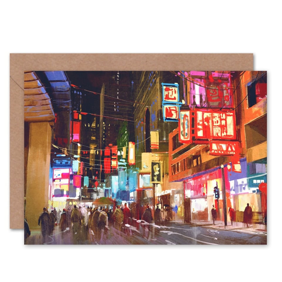 image 1 of City New York Chinatown Art Blank Just to Say Card