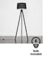 image 4 of ValueLights Barbro Black Tripod Floor Lamp Black Doretta Shade & Bulb | Black