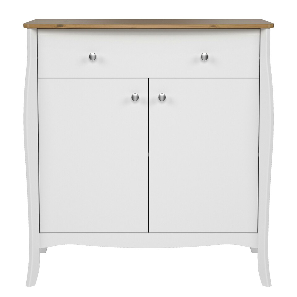 image 1 of Baroque Sideboard 2 Doors 1 Drawer in Pure White Iced Coffee Lacquer