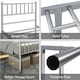 image 4 of Yaheetech 3ft Single Metal Bed Frame with Slatted Headboard Silver