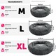 image 6 of Dog Bed Maja - round with long plush, thick padding with raised edge, washable and non-slip | Grey | grey | XL | 1