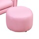 image 7 of HOMCOM Kids Sofa Set Toddler Chair Children Couch Seating Armchair w Footstool | Pink | One Size