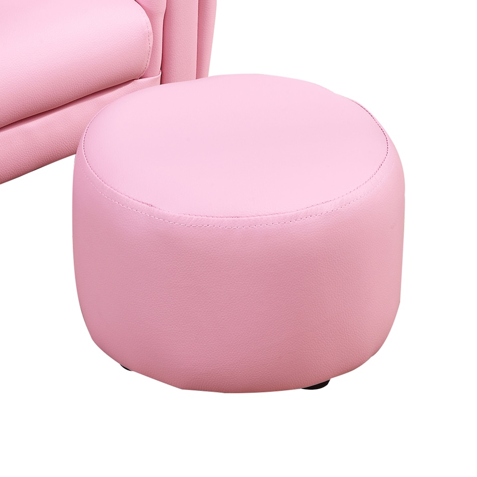 image 1 of HOMCOM Kids Sofa Set Toddler Chair Children Couch Seating Armchair w Footstool | Pink | One Size