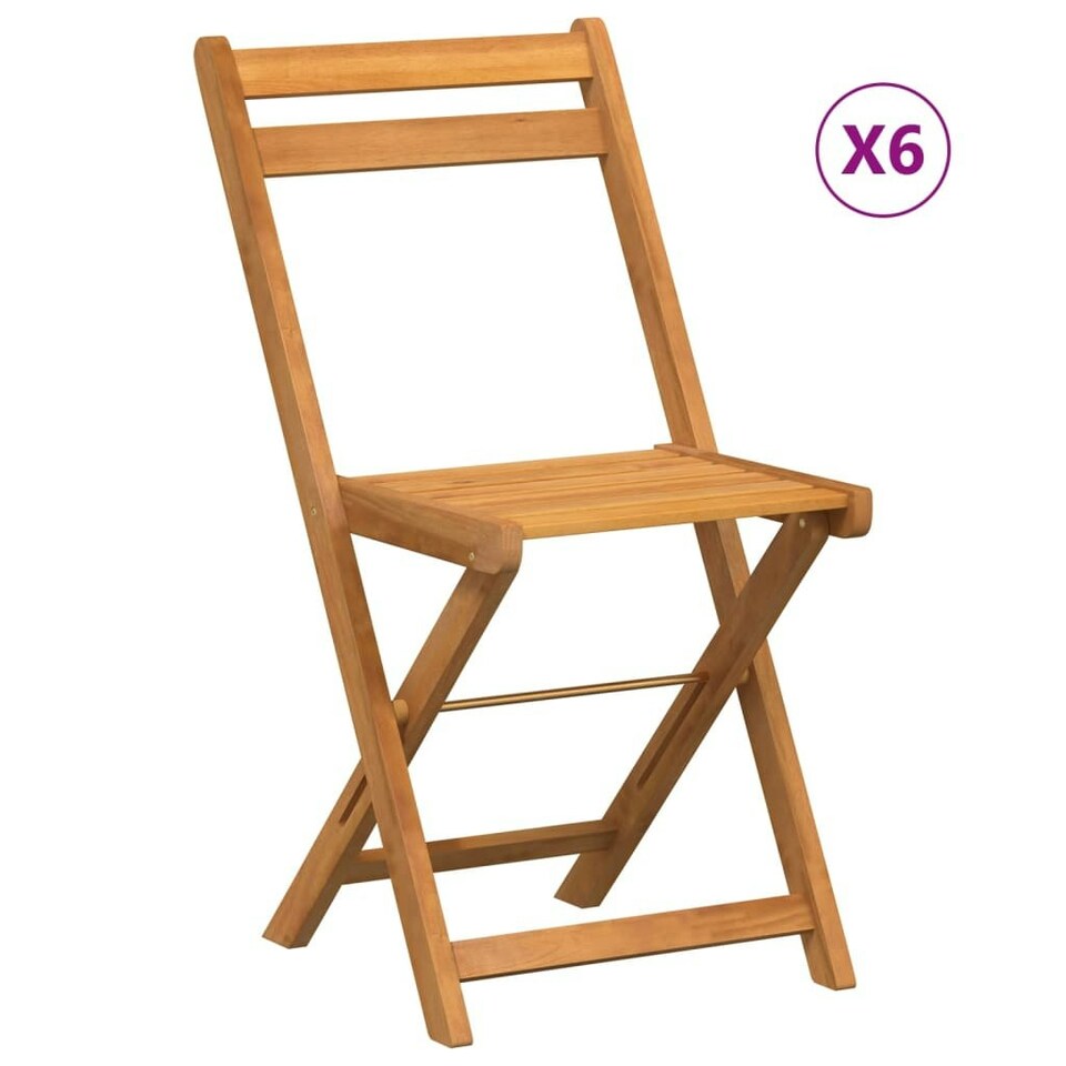 Folding Bistro Chairs 6 pcs Solid Wood Acacia Tesco Groceries