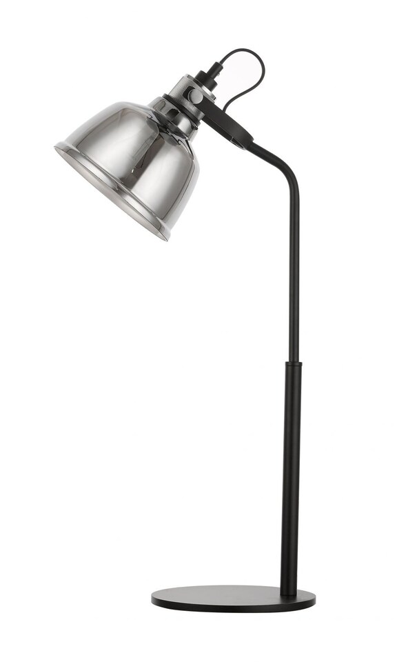 Ava 1 Light Table Lamp Smoke Glass Black