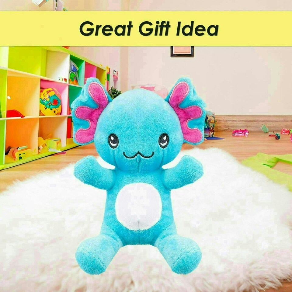 image 1 of Sitting Axolotl Soft Toy Cute Plushie Huggable Cuddly Stuffed Toy 20cm Blue