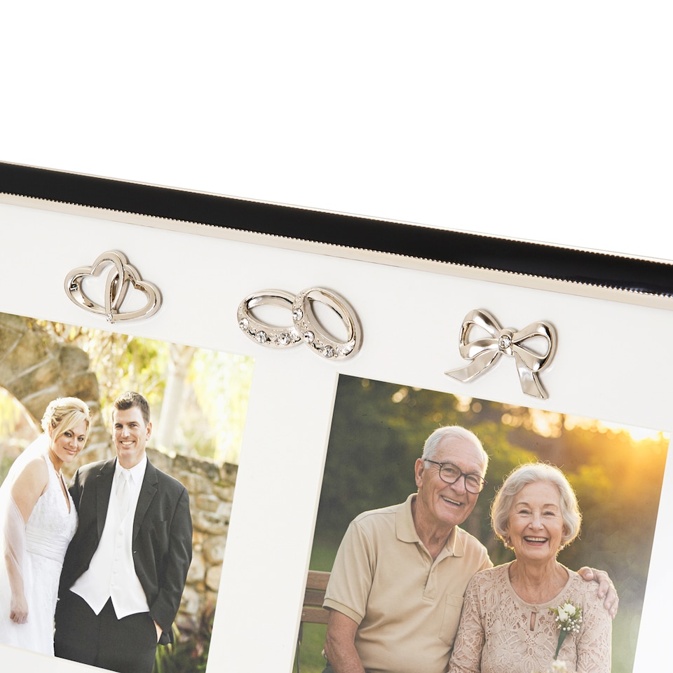 image 1 of 50th Anniversary & Wedding Frame with Silver & Black Icons | Silver | One Size