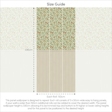 Beauty Of Nature Panel Wallpaper in Sage Green on Cream with Cream Panel Multi