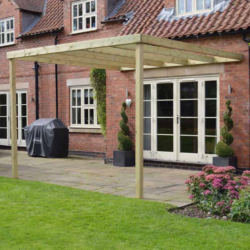 image 1 of Wall Mounted Box Pergola - L420 x W420 x H270 cm - Light Green