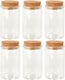 image 1 of Glass Storage Preserve Pots Jars Containers Cork Lids Kitchen Food Storage | Clear | Clear | 6x50ml Round | 6