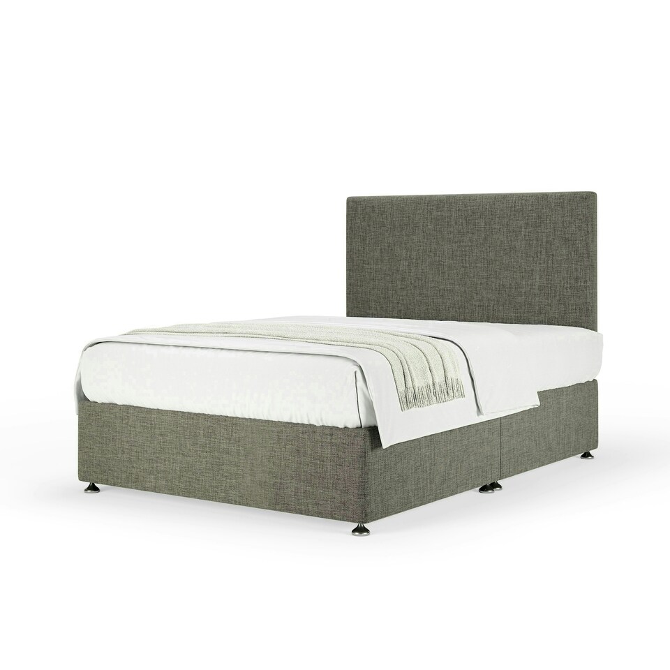 image 1 of Neptune Spring Slate Linen Divan Set And Valencia Headboard Small Single