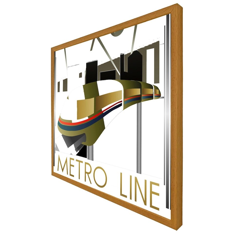 image 1 of Art deco metro line (Picture Frame) Black | M