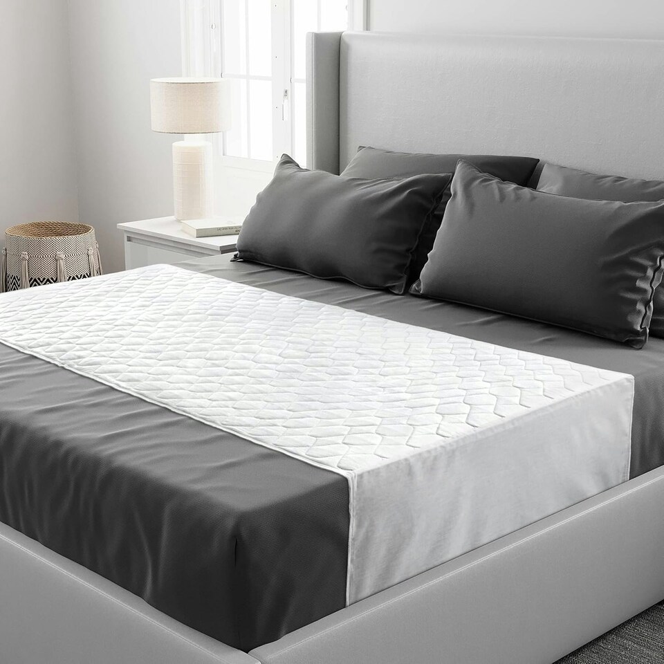 image 1 of Lynmark® Incontinence Bed Pads with Tucks - Washable, Absorbs up to 3L, 85 x 180cm White | 1 pack | Super King