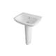 image 1 of 1 Tap Hole Ceramic Basin & Full Pedestal, Square Bathroom Sink, 500mm | White | White | 400 x 500 x 805mm