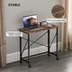 image 5 of HOMCOM Folding Desk on Wheels, Writing Table for Home Office, Brown Brown | White