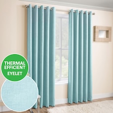 Enhanced Living Vogue Sky Blue 90 x 72 inch (229x183cm) Eyelet Thermal Noise reducing Dim Out Curtains (PAIR)