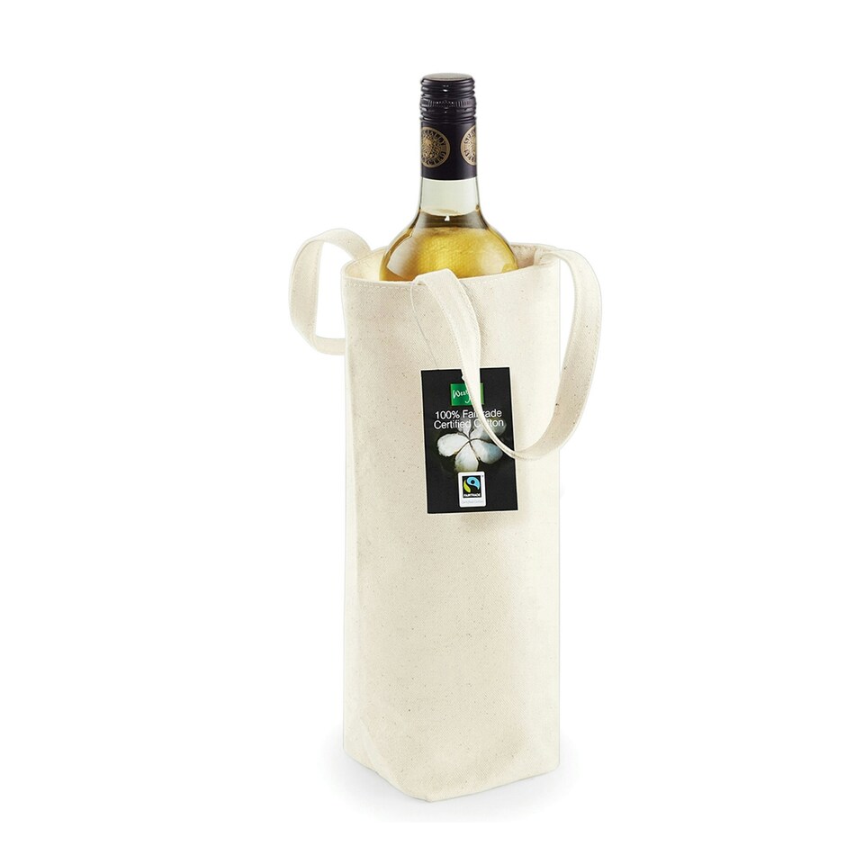 image 1 of Westford Mill Cotton Bottle Bag - Natural - One Size
