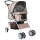 image 6 of PawHut Pet Stroller Carrier Foldable Deluxe Jogger Walk Travel Dog Cat Brown