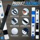 image 8 of Micro Cleaning Tool Precision Cleaning for Gaps & Tracks Brush Set Keyboard Blinds Windows | Blue | Blue, Black | One Size