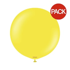 Kalisan Standard Latex Plain Balloons (Pack of 2) - Yellow - One Size