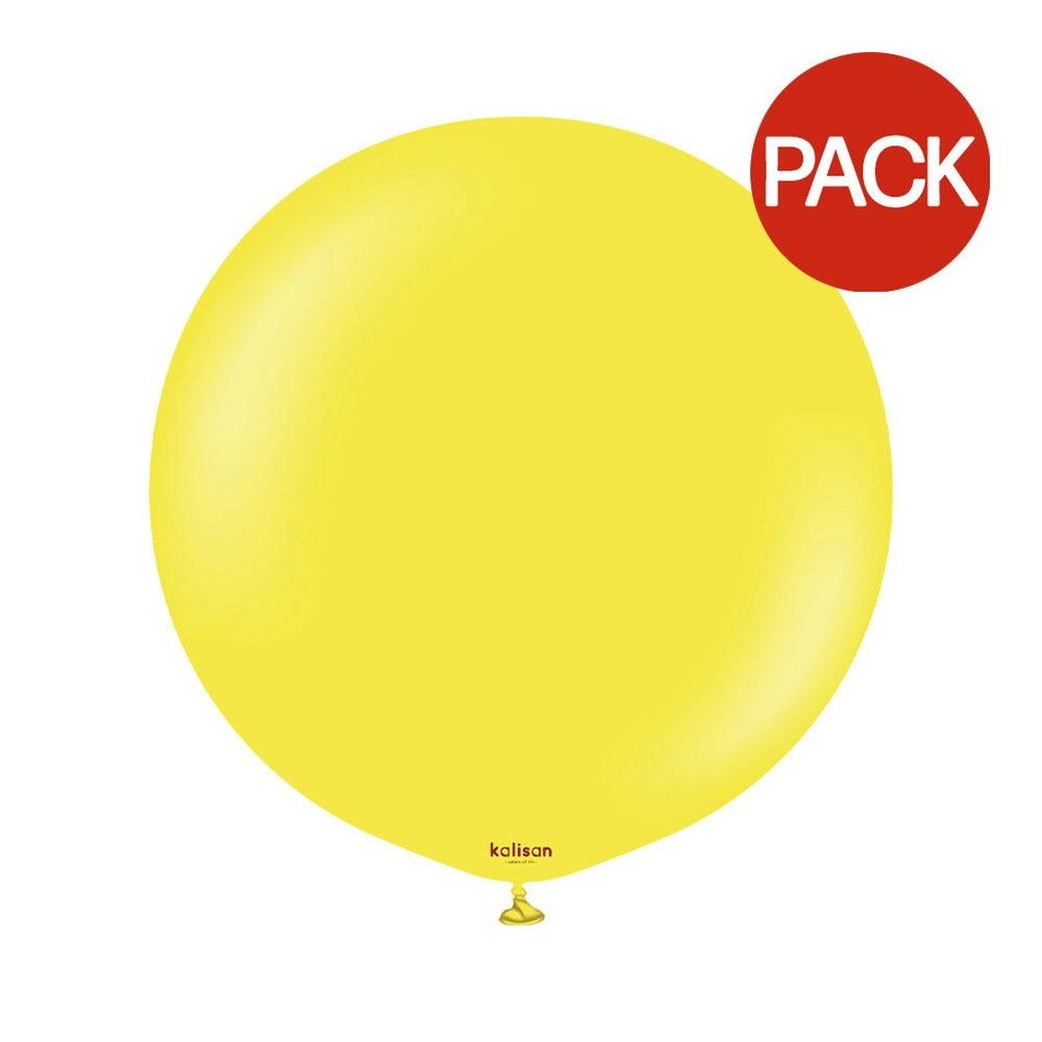 Kalisan Standard Latex Plain Balloons (Pack of 2) - Yellow - One Size