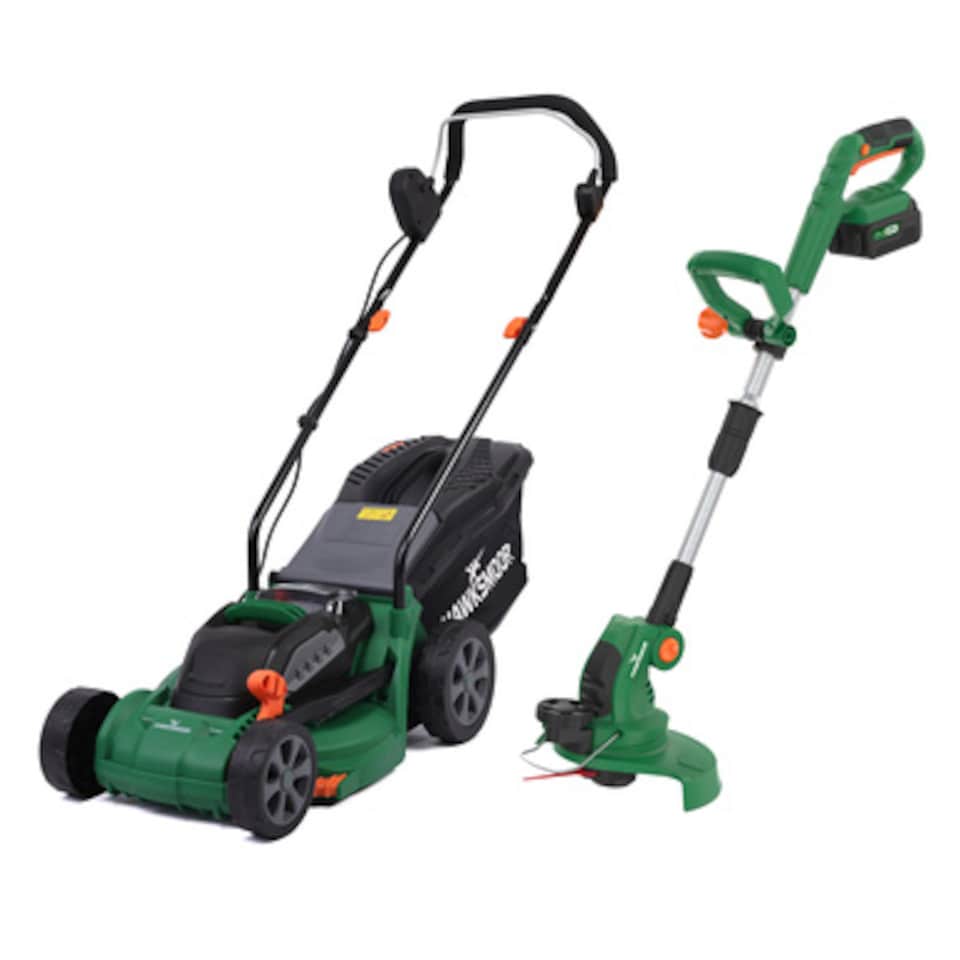 image 1 of Hawksmoor 18V Cordless Lawnmower & Grass Trimmer Kit 1 x 4.0Ah
