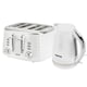 image 1 of GEEPAS 4 Slice Bread Toaster & 1.7L Cordless Electric Kettle Combo Set with Textured Design – White White