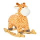 image 1 of HOMCOM 2 In 1 Kids Todder Rocking Horse Plush Ride On Giraffe Rocker with Wheels Wooden Base Animal Sounds for 3-6 Years
