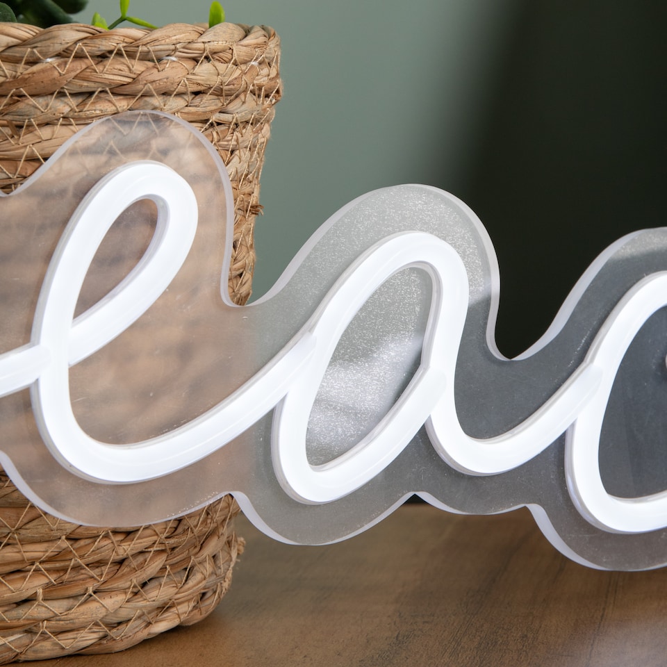 image 1 of 40cm Light up Neon Effect Peace Decorative Sign with 145 White LEDs