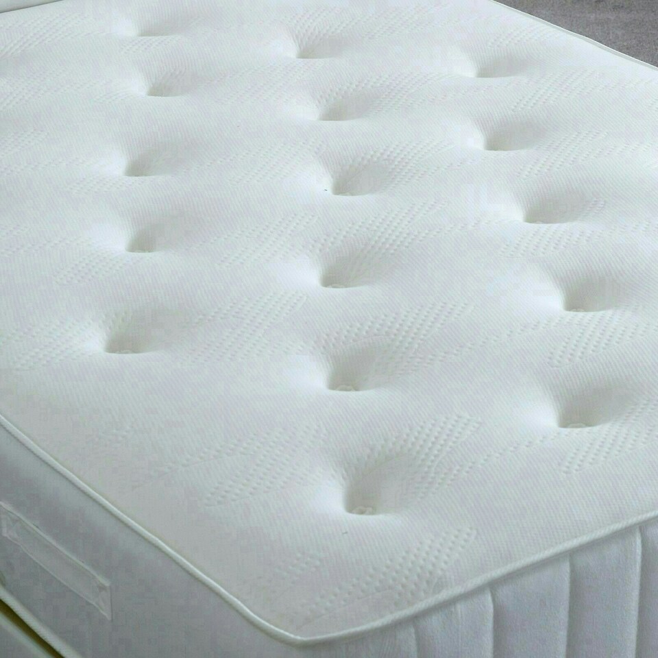 image 1 of Brandon Oatmeal Fabric Ottoman Bed And Quartz 1000 Pocket Sprung Mattress Double N/A
