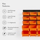 image 2 of VonHaus 30pcs Wall Mount Storage Organiser Bin for Garage