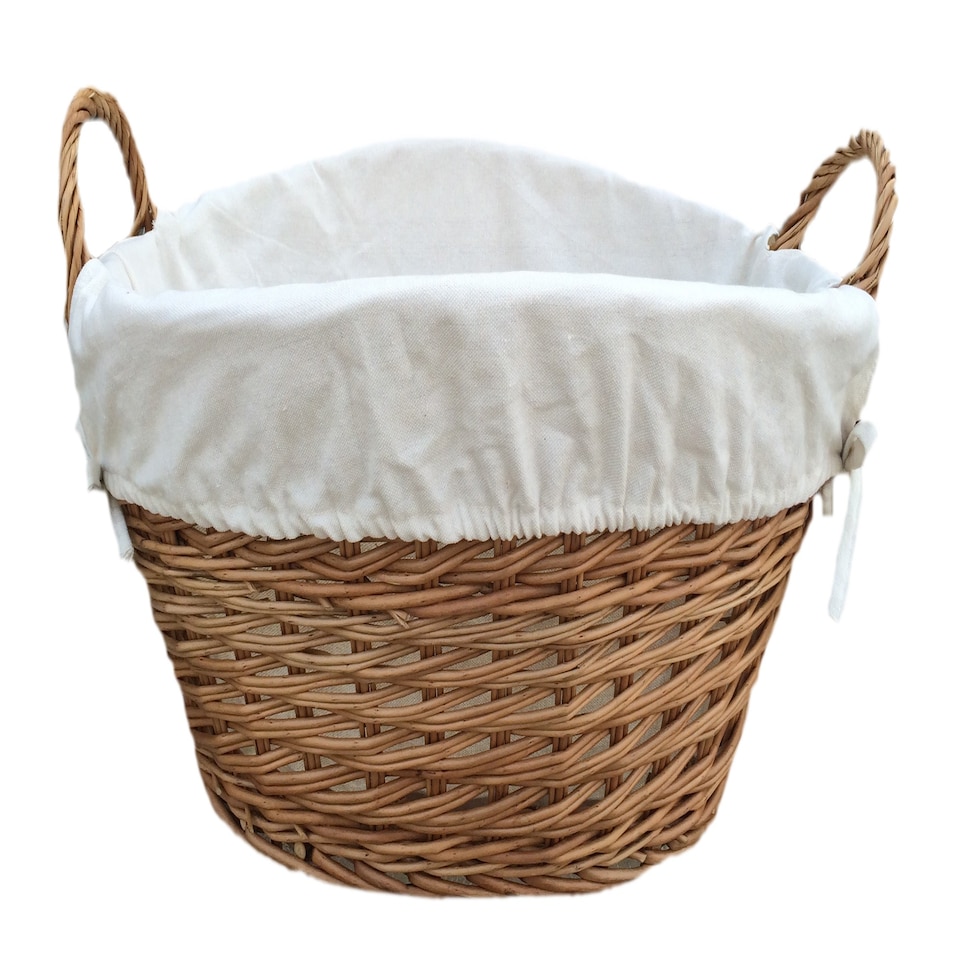 image 1 of Light Steamed Laundry Baskets with White Lining White | White