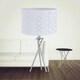 image 2 of First Choice Lighting Chrome Tripod Table Lamp with White Laser Cut Shade Chrome | White
