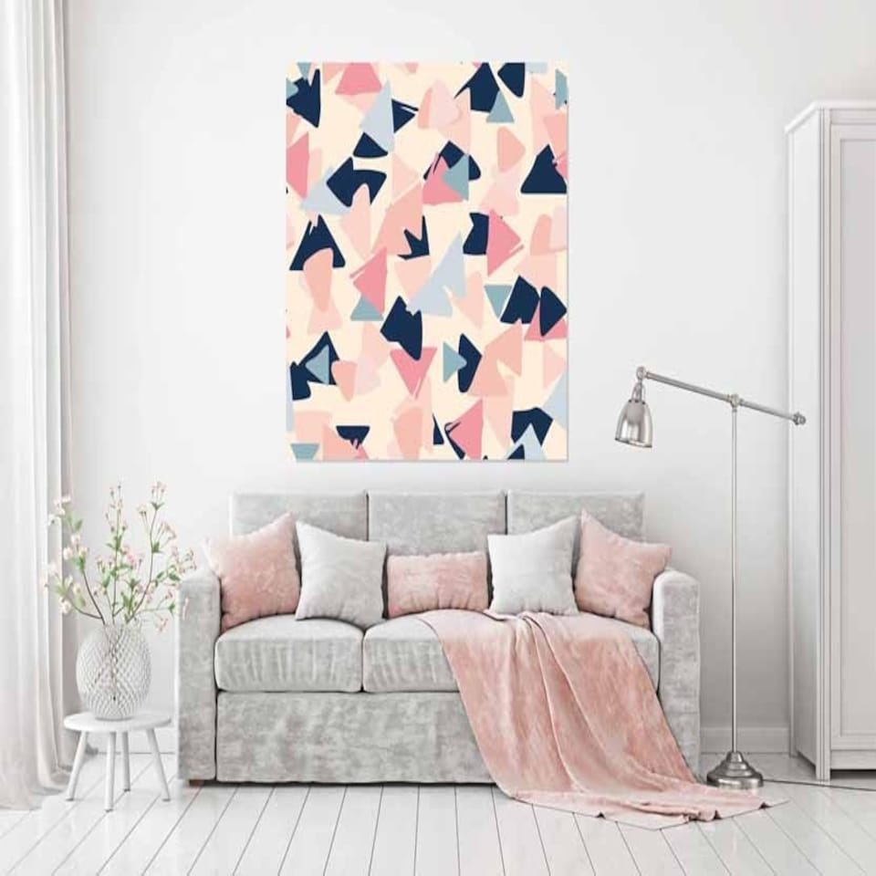 image 1 of Pastel geometric (Canvas print) 102cm x 102cm