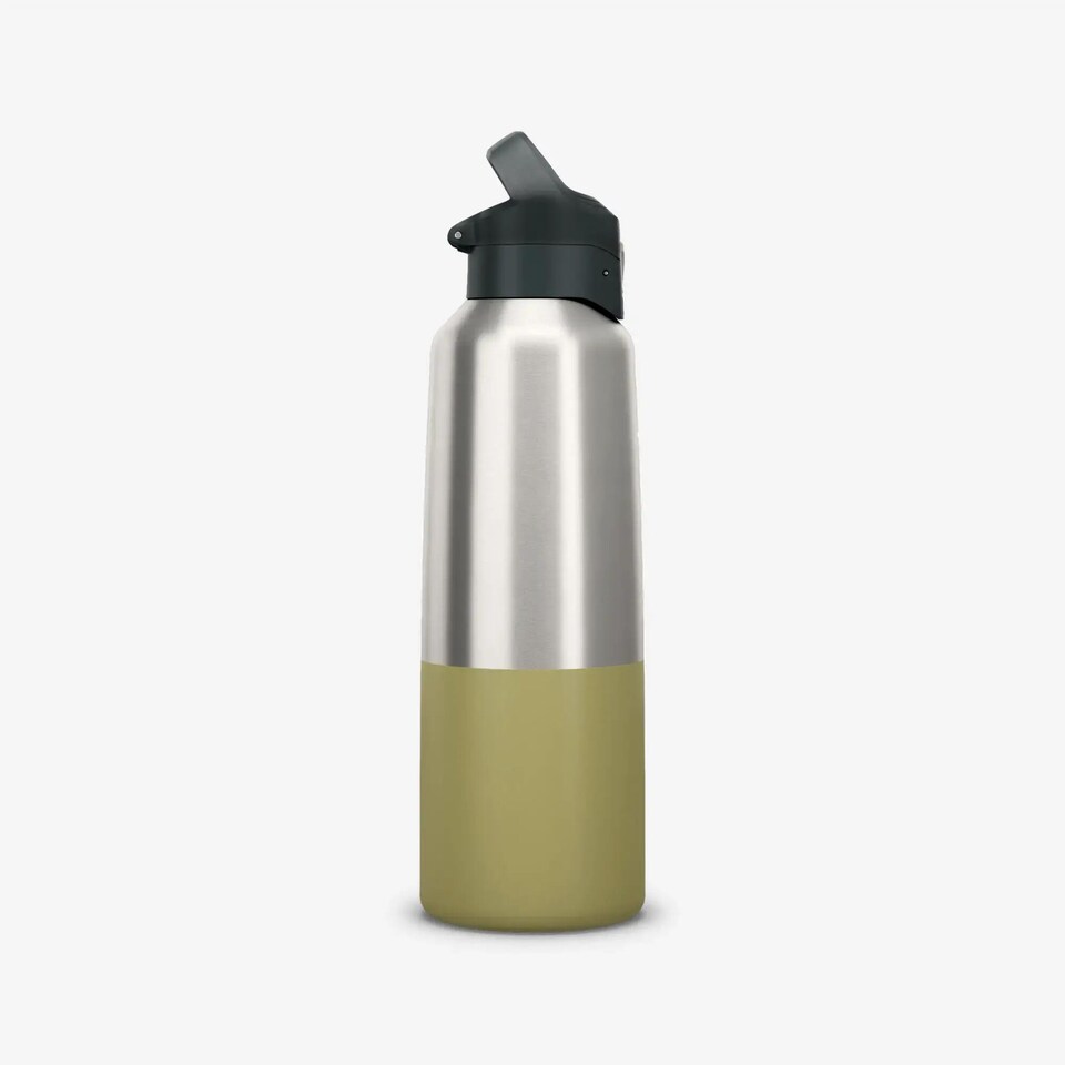 image 1 of Decathlon 1L insulated stainless steel flask 900 with quick-release cap for hiking