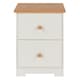 image 5 of Colorado 2 Drawer Bedside Cabinet Soft White Painted Finish with Oak Woodgrain Top, Bedroom Furniture | White | Soft White | 1