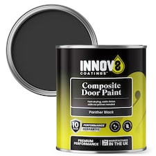 Innov8 Coatings Composite Door Paint - Panther Black - 750ml - Satin Finish - 10 Year Guarantee | Black | Panther Black | 750ml | 1