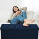 image 5 of COSTWAY Folding Storage Ottoman Bench Tufted Seat Blue Blue