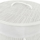 image 3 of Round Bamboo White Laundry Hamper | White