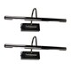 image 2 of ValueLights Pair Of Modern Adjustable Black Chrome Twin Picture Wall Lights Black