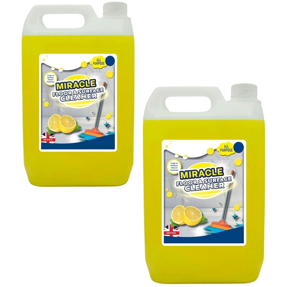 image 1 of 2 x 2.5 Litre Concentrated Lemon Floor Cleaner Ideal For All Surfaces