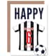 image 1 of Football Strip Kit White Striped Top Age 6 Year Old Child Kids 6th Birthday Card