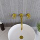 image 3 of Connect Wall Mount 3 TH Basin Mixer Tap, Curved Spout - Brushed Brass | Copper | Brushed Brass | 1