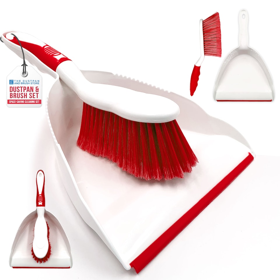 image 1 of Durable Bristles and Easy Sweep Dustpan and Brush Set