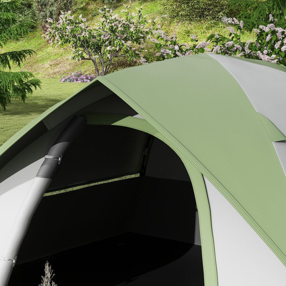 image 1 of Outsunny 3-4 Man Camping Tent withSewn-in Groundsheet, 3000mm Waterproof