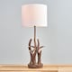image 3 of ValueLights Caribou Brown Table Lamp White Shade and Bulb